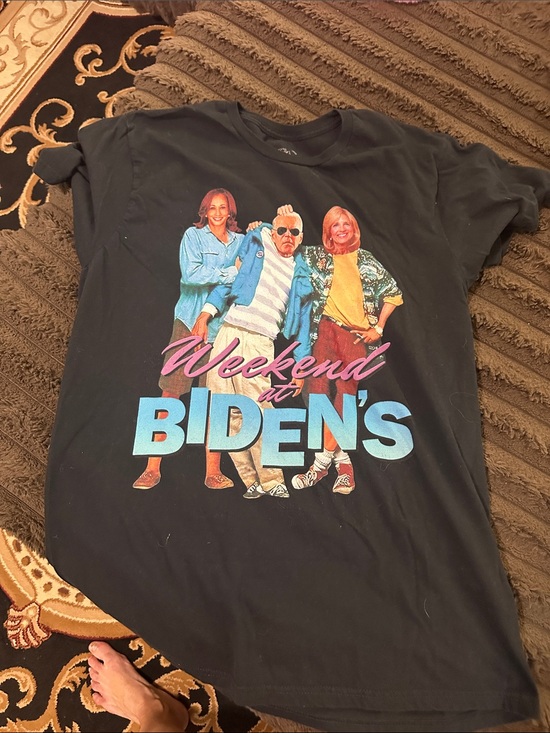 Other - Men’s large Weekend at Biden's Graphic Tee - Black with Blue & Pink Print